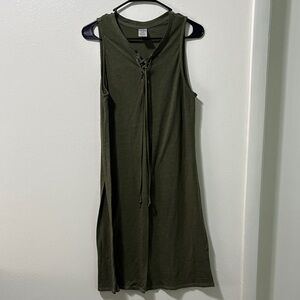 Sleeveless Olive Green Dress